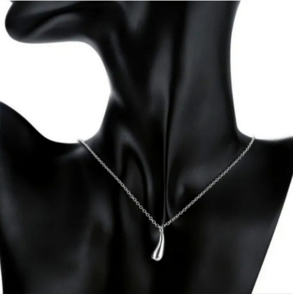 925 Sterling Silver Waterdrop Jewelry Set Bracelet Necklace Earrings and Ring - Picture 13 of 16